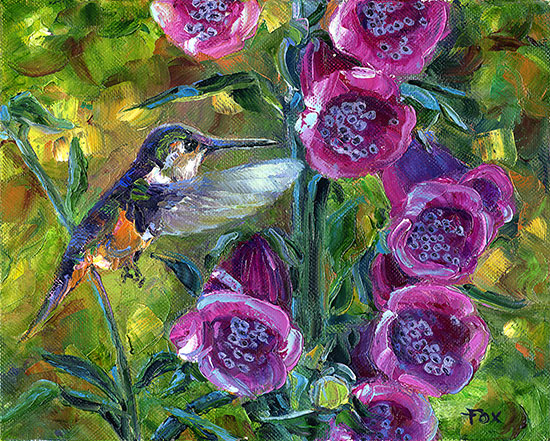 Hummingbird & Foxglove